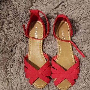 Red retro sandals